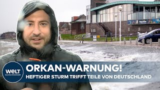 ORKAN TRIFFT DEUTSCHLAND Wetterdienst warnt vor heftigen Sturmböen und Gewitter [upl. by Leihcar]