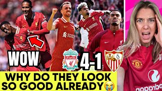 They Keep Winning😭 Jota Gravenberch amp Diaz Fantastic Nyoni WOW Liverpool 41 Sevilla Reaction [upl. by Goldner673]