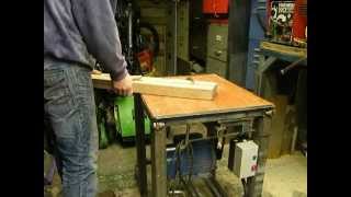 home made table saw 10quot blade cutting oak 3hp [upl. by Atinehs488]