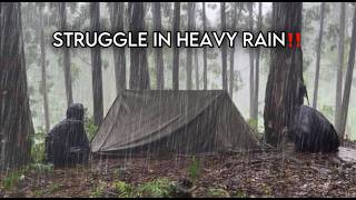 SOLO CAMPING IN RAINSTORM‼️ ALONE IN HEAVY RAIN WITH BUSHCRAFT TENT [upl. by Edlyn876]