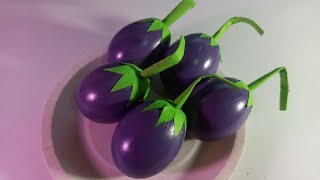 Brinjal making with eggshellkingofvegetableeggshell eggshellcraft brinjal [upl. by Kumler]