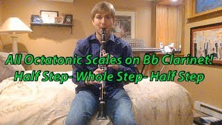 All Octatonic Scales on Bb Clarinet Half Step Whole Step Half Step etc [upl. by Adila546]