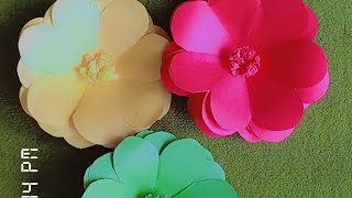 How to make beautiful flower with paper flower makingKaghaz Ka phool kese banaenCrafts and Hacks [upl. by Nilknarf]