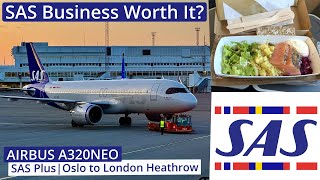 SAS PLUS Business Trip Report Worth the Upgrade Airbus A320neo  Oslo  London Heathrow [upl. by Iteerp]