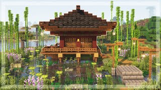 Minecraft How to Build a Japanese Tea House  Tutorial [upl. by Cerelia]