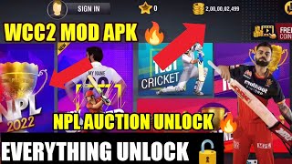 WCC2 MOD APK 😍  MY CAREER MODE UNLOCK 😱  NPL AUCTION UNLOCK 😍  wcc2 wcc3 nplauction [upl. by Greenes984]