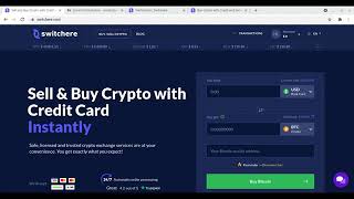 💥Switchere💥 Buy Bitcoin Cryptocurrency With Credit Card Or Debit Card [upl. by Eetnahs]