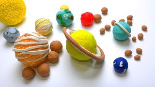 DIY How to make Play Doh Solar System Planets amp its Moons How many Moons in universe Play dough [upl. by Sicular919]