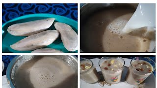 Banana Milkshake  Musa Balbisiana Milkshake  Bimkolor Juice Assam Recipe [upl. by Annad]