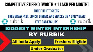 Rubrik Internship 2023  Stipend ₹1 Lakh Per Month 😱😱😱  All India Eligible  Latest Internship 2023 [upl. by Halden]