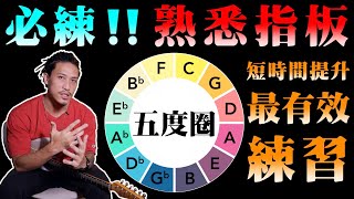 熟悉吉他指板｜最有效的練習｜吉他 初學必練｜五度圈練習｜Basic Guitar Lesson｜吉他教學 [upl. by Sinai]