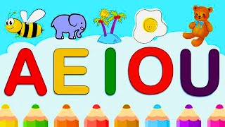 Learn Vowels with Phonics for Kids l Short and Long vowels with Examples [upl. by Herv118]