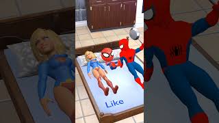 Only Supergirl Love Lil Spidey ❤️  Spiderman  Hulk  shorts [upl. by Stilu269]