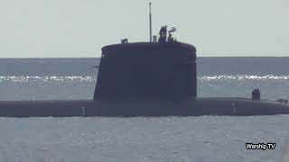 FRENCH NAVY NUCLEAR SUB FS AMETHYSTE S605 LEAVES DEVONPORT AT RUSTY ANCHOR  7th September 2019 [upl. by Pelaga]