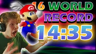 WORLD RECORD Super Mario 64 16 star speedrun 143550 WR [upl. by Eltsyrk]