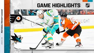 Flyers  Sharks 1229  NHL Highlights 2022 [upl. by Llemmart]