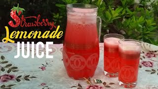 Strawberry Lemonade Recipe  Homemade Fresh Lemonade With Yummy Strawberry For Summer Drink juice [upl. by Dadivitan322]