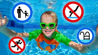 Chris learns safety rules in the pool  Useful story for kids [upl. by Nahseez412]