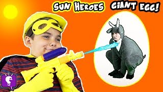 GIANT GOAT ADVENTURE with HobbyHeroes Surprise Toys Egg by HobbyKidsTV [upl. by Inod]