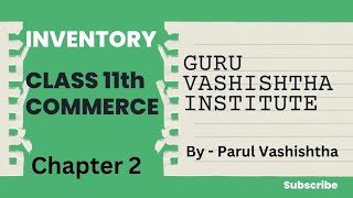 Inventory  Class 11th Commerce  Guru Vashishtha Institute study motivation commerceclasses [upl. by Llesig]