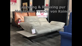 KOINOR FRANCIS Sofa mit Rückenneigungsverstellung aus Leder Velvet chrome [upl. by Strephonn571]