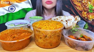 INDIAN FOOD  MUKBANG ASMR EATING  CHICKEN BIRYANI CHICKEN TIKKA MASALA asmr mukbang indianfood [upl. by Enyledam]