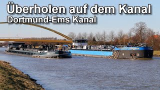 Überholen auf dem Kanal  Binnenschifffahrt  DortmundEms Kanal [upl. by Arteid]