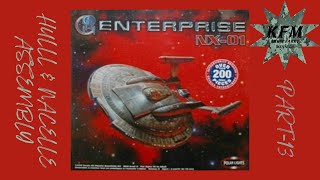 POLAR LIGHTS STAR TREK ENTERPRISE NX01 PART13 HULL amp NACELLE ASSEMBLY [upl. by Einad975]