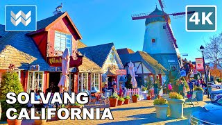 4K Solvang Danish Village in Santa Barbara County California  Christmas Walking Tour 🎧 [upl. by Sesmar]