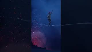 Longest slackline walk over an active volcano  261 m 856 ft by Rafael Bridi and Alexander Schulz [upl. by Zela]