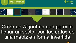 arreglos – pseudocodigo llenar vector con matriz forma inversa [upl. by Daphna]