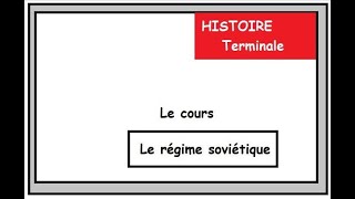 HISTOIRE Terminale le régime soviétique de lentre deux guerres [upl. by Vrablik]