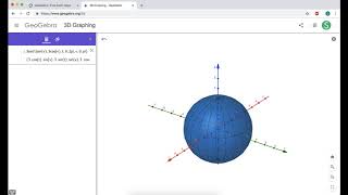 Graphing Spherical Coordinates in GeoGebra 3D Part 1 A Sphere [upl. by Peterus]