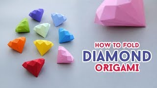 CARA MEMBUAT BERLIAN DARI ORIGAMI  HOW TO FOLD DIAMOND ORIGAMI PAPER [upl. by Levram]