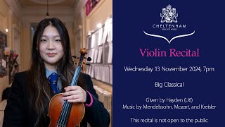 Hayden U6 Violin Recital Wednesday 13 November 7pm [upl. by Kilam322]