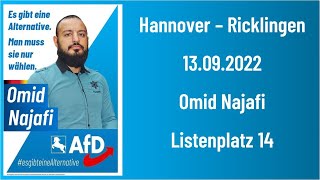 Omid Najafi Listenplatz 14 Hannover  Ricklingen 13092022 [upl. by Balduin241]