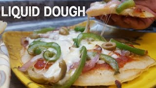 Liquid Dough Pizza NO OVEN NO KNEADING NO ROLLING 5 MINS PIZZA  EASY PAN PIZZA [upl. by Iznekcam614]