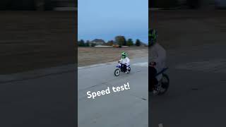 CRF50 and PW50 speed bump test kids motorcycle dirtbike fun [upl. by Niatsirt61]