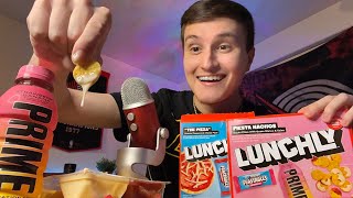 ASMR Lunchly Taste Test  Review 🔴🔵 mukbang [upl. by Eleanore]