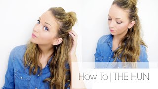 THE HUN HALF BUN HAIRSTYLE TUTORIAL  Paula Holmes [upl. by Hgielram845]