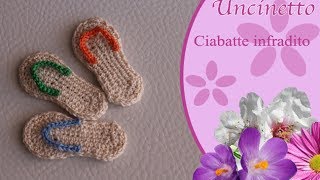 Uncinetto Ciabatte infraditoHow to do slippers thongs [upl. by Ynos278]