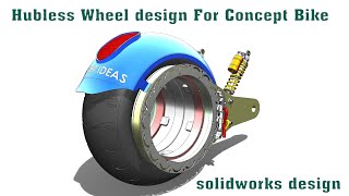 Hubless wheel design hublesssolidworksspokelessMotorcyclecyclewheelbikeev [upl. by Alyac141]