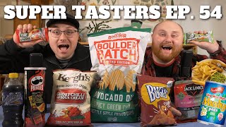 Super Tasters Podcast Ep 54  New Hot Ones Pringles Citrus Blackberry Game Fuel and MUSHY PEAS [upl. by Ettevroc]