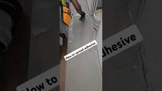 How to apply pressure sensitive adhesive for lvt flooring in small corridor Adhesive Spread Lvt [upl. by Fesoy643]