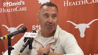 Steve Sarkisian postgame  Texas 20 Arkansas 10 [upl. by Ahsieni589]