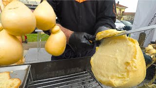 Best Cheese of Southern Italy Caciocavallo Melted on Croutons Italy Street Food [upl. by Jacy]