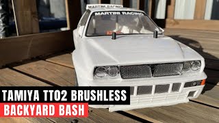 Tamiya TT02 Brushless 175T Brushless TBLE02S on 3S  Short Backyard Bash tamiya tt02 [upl. by Silsby]