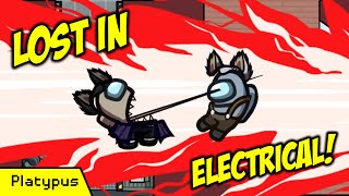 Among Us  Dont Get Lost in Electrical on The Airship Ends in Tragedy Shorts [upl. by Acir704]