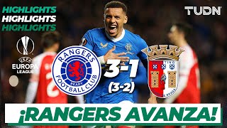 Highlights  Rangers 3321 Braga  UEFA Europa League  4tos  TUDN [upl. by Alaine383]