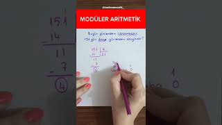 MODÜLER ARİTMETİK moduler [upl. by New]